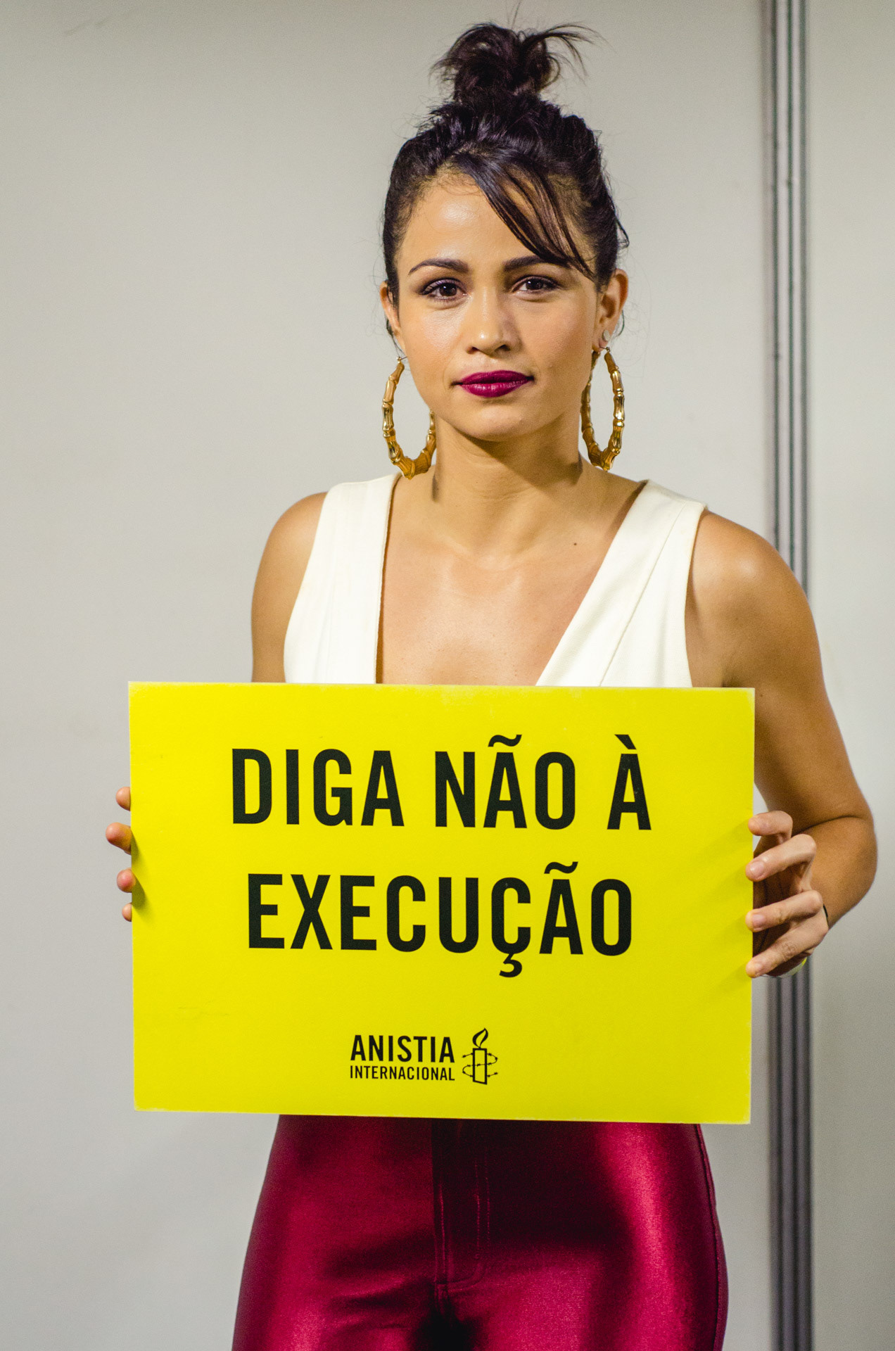 Nanda Costa renowned Brazilian Actress for the Amnesty International's 'Say No To Execution' Campaign - Dec 2015