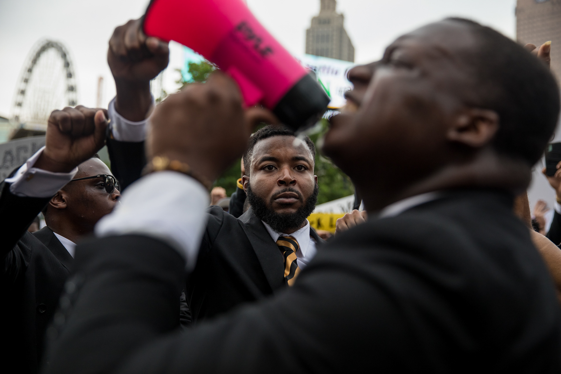 Protesters rally in downtown Atlanta on June 5.