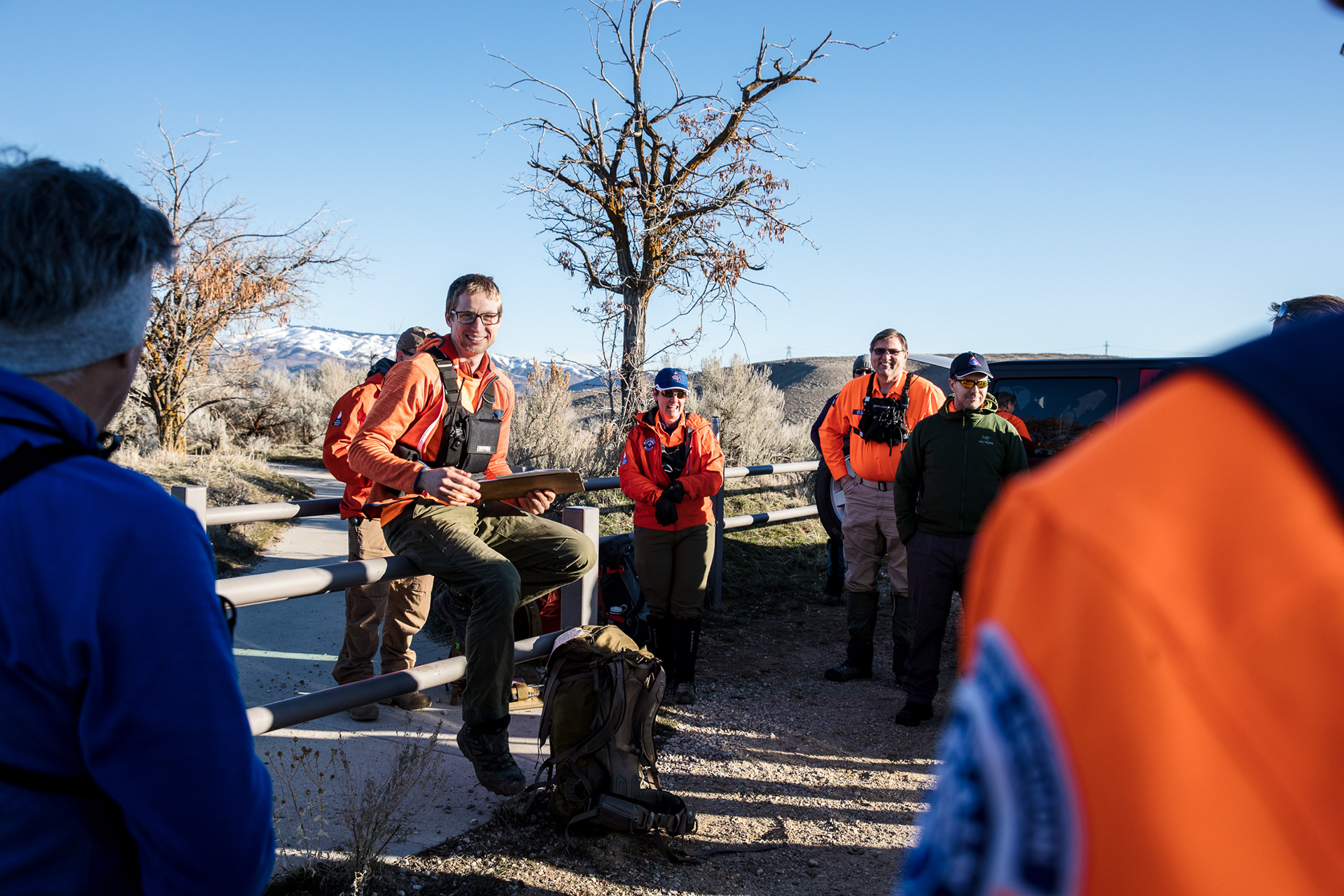 Darryl Beemer runs through what the field training session is going to look like for unit members on March 16 at Bonneville Point just outside of Boise.