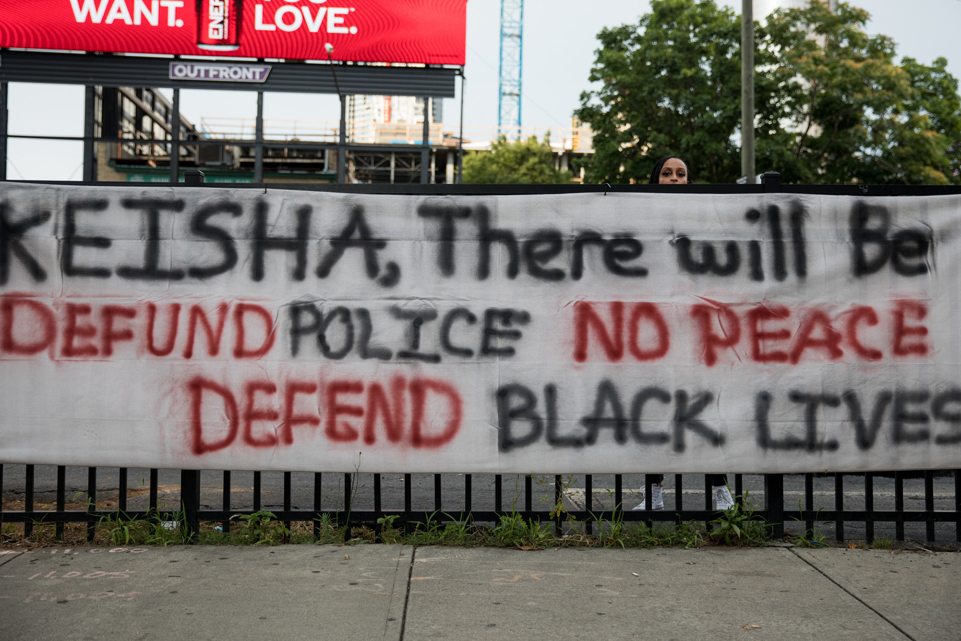 Protesters in downtown Atlanta on June 5 demand Mayor Keisha Lance Bottoms defund the Atlanta Police Department.