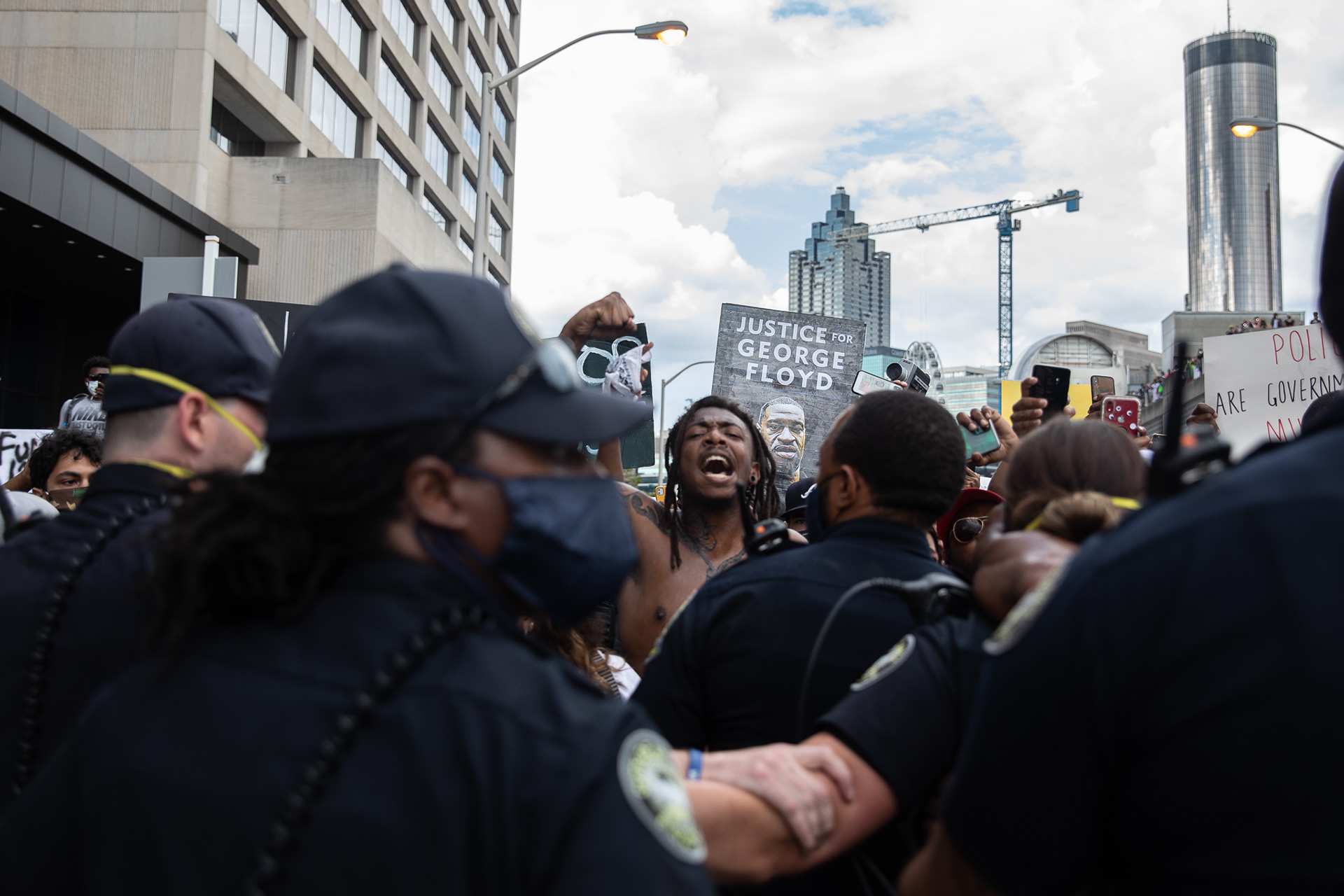 What began as a peaceful protest against the death of George Floyd turned confrontational in downtown Atlanta on May 29.