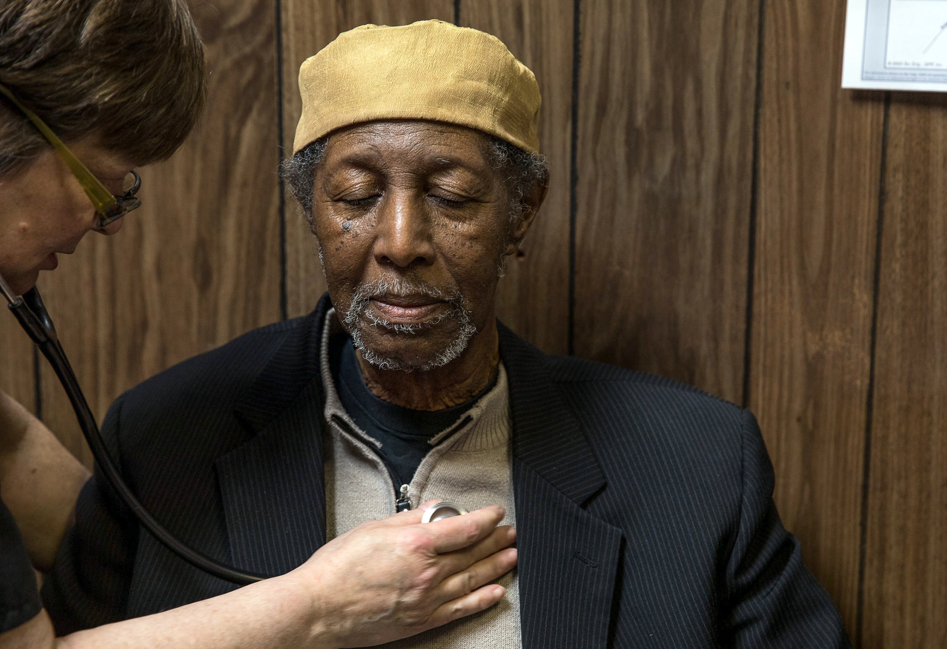 An 80-year-old Baptist preacher from a nearby town visits Dr. Karen Kinsell for treatment for a chest cold at the Clay County Medical Center in Fort Gaines on Jan. 8.