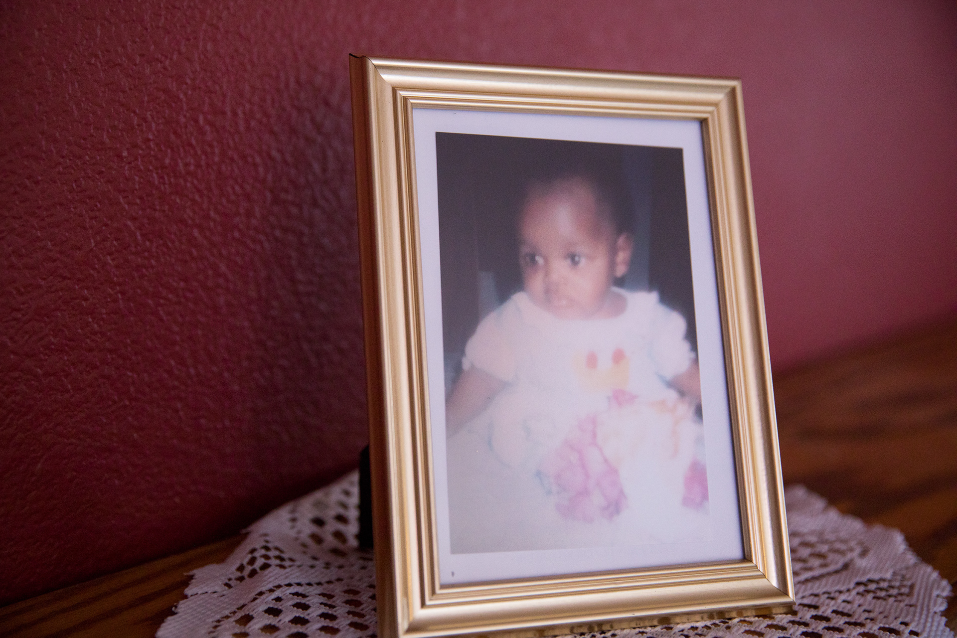 A baby photo of Ornelie sits in her room waiting for her arrival, on Feb. 6 in Boise.