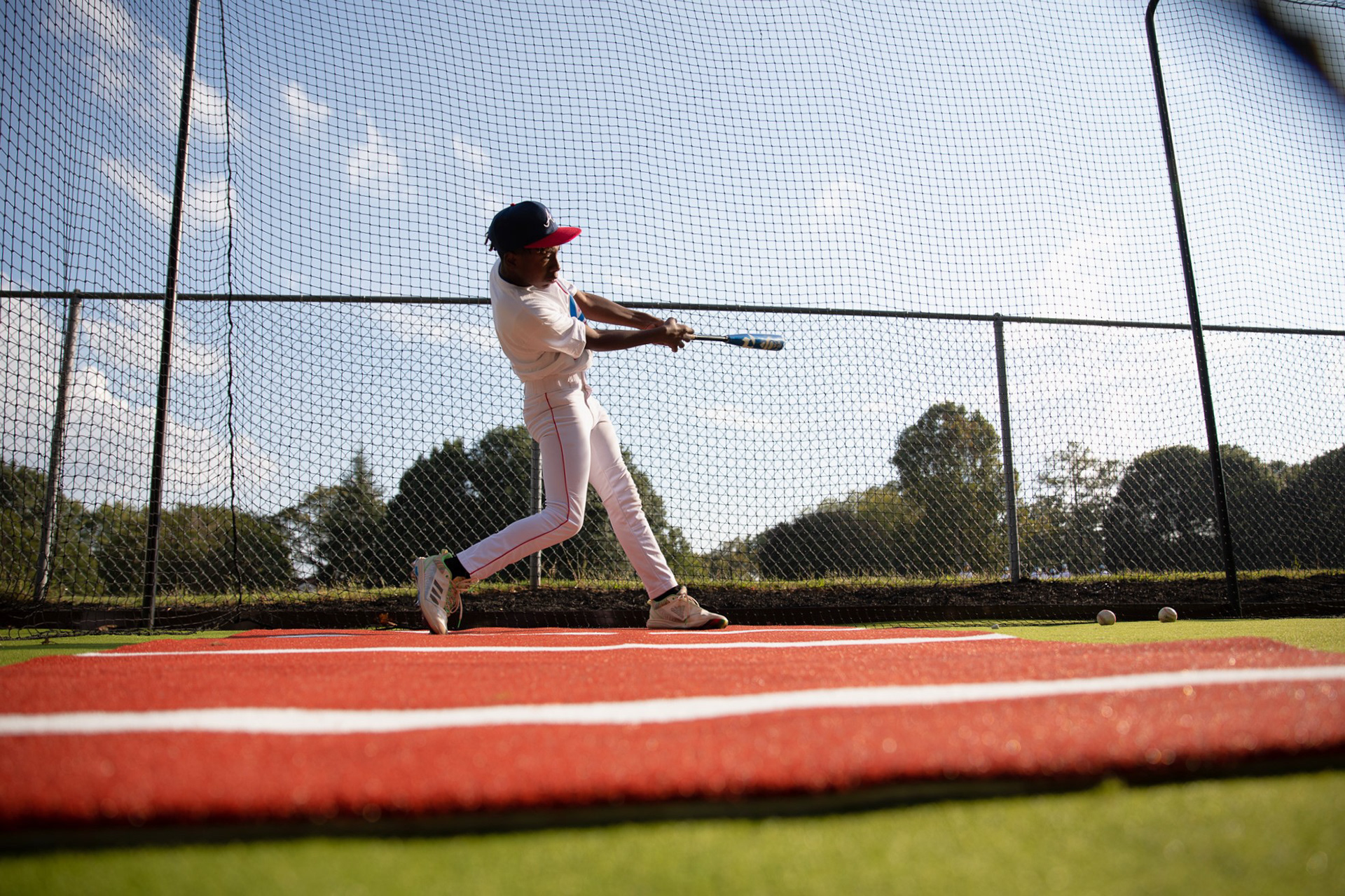 Two middle school baseball teams take part in the first ballgame at Rosa L. Burney Park in Mechanicsville after upgrades made to the facilities.