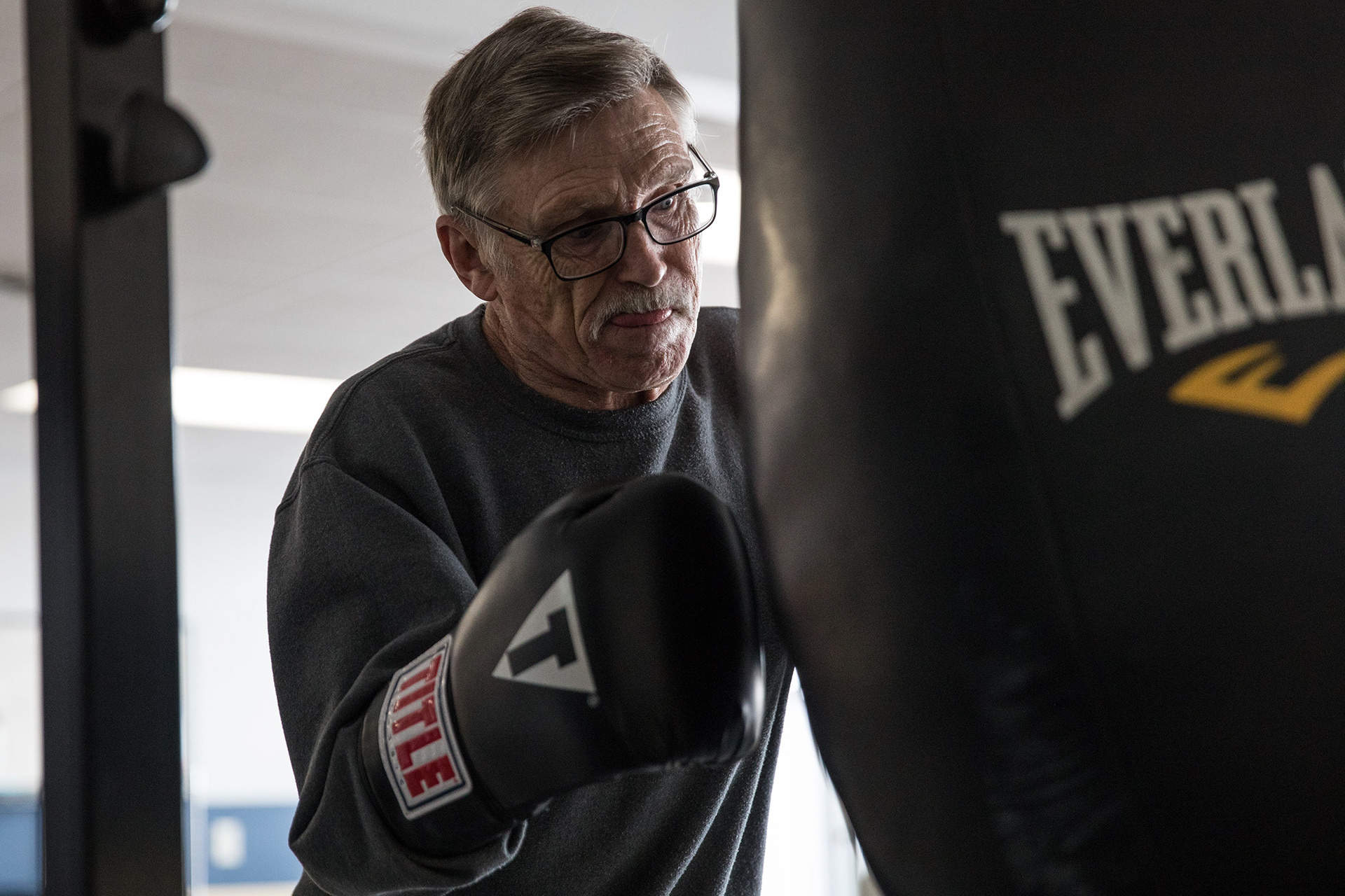 Don Miller, 65, was diagnosed with early onset Parkinson’s at the age of fifty. He has been going to Rock Steady Boxing in Syracuse to help cope with his systems for a year.