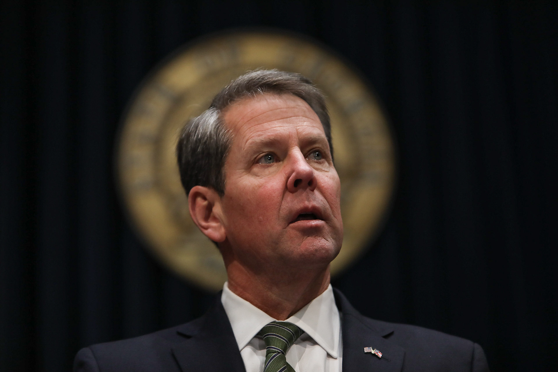 Gov. Brian Kemp orders public schools close due to coronavirus concerns through nearly the end of April on March 12 at the Georgia State Capitol. 