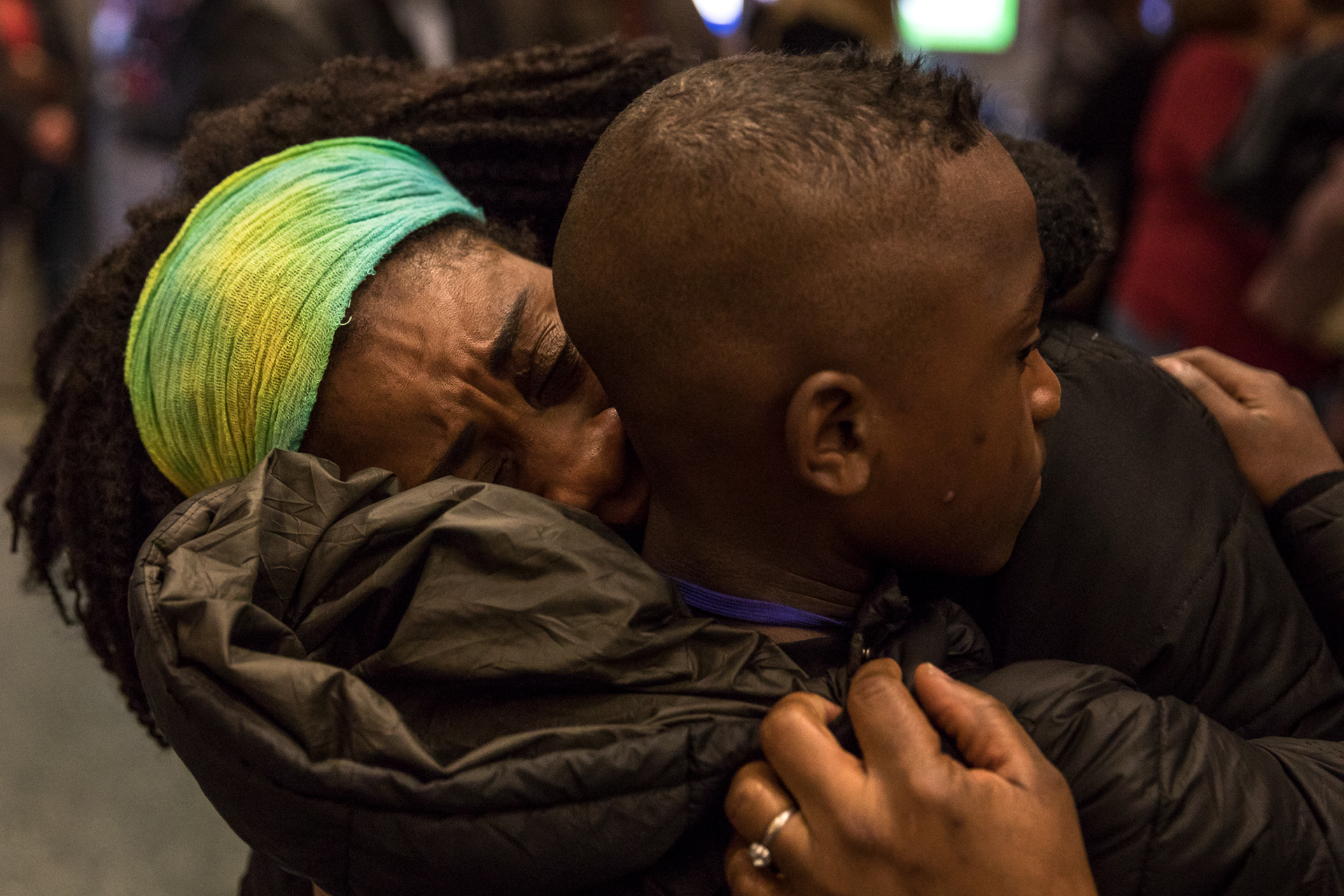 Aminata Konate is the first Boise refugee that has been reunited with her family since 2016. Aminata hugs her son, Patient, 9, after being separated since he was a toddler, in the Boise Airport on March 6.