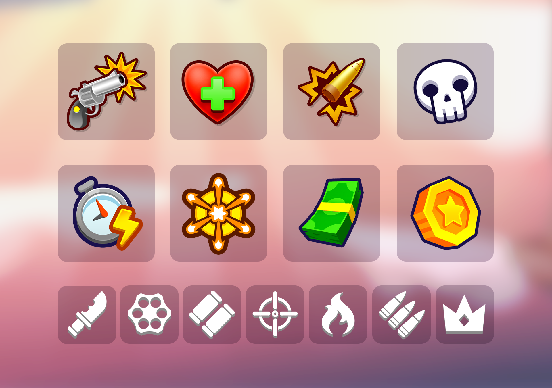 UI Icons (Upgrades, Currency, Attacks, Enemy Types)