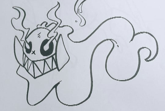 A possessed mask sketch