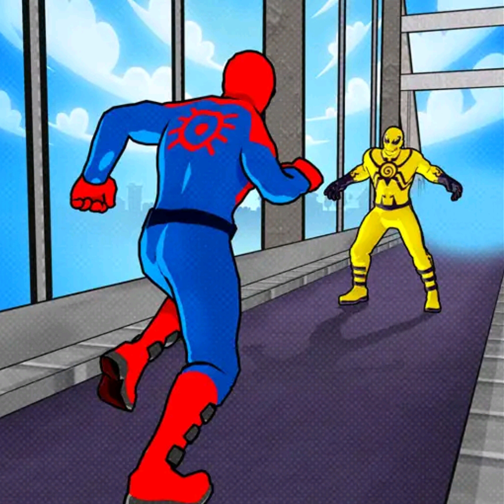 Superhero Fighting Street Icon
