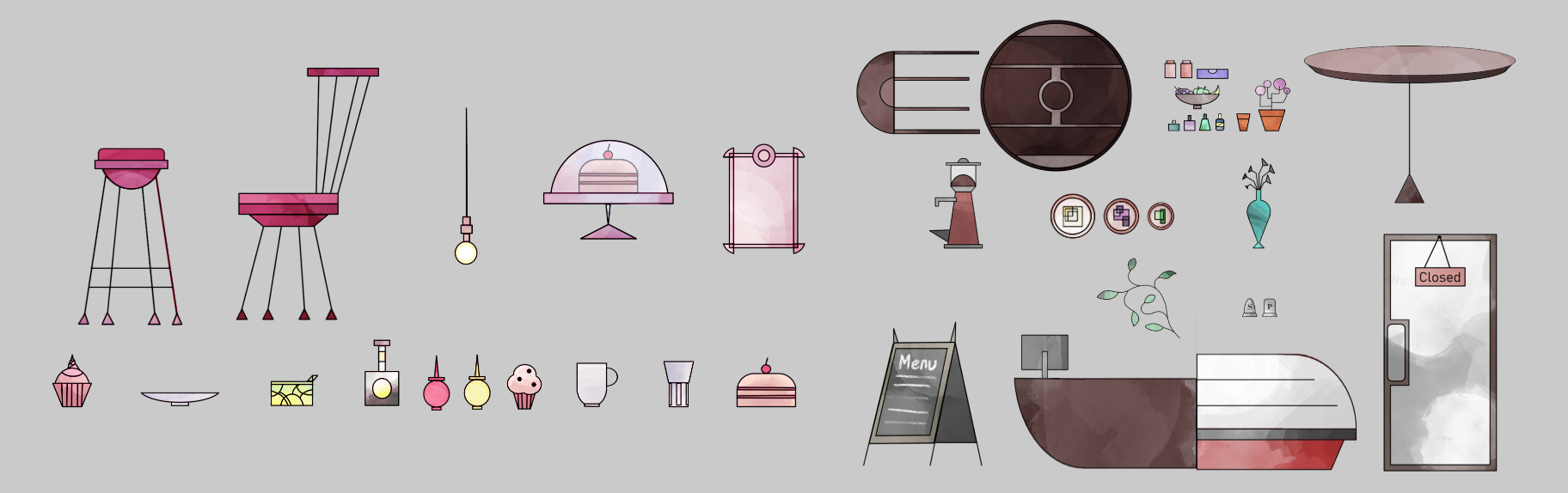 Environmental assets for the cafe level