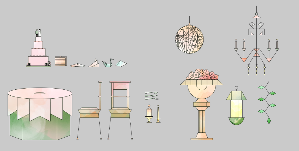 Environmental assets for the wedding reception level