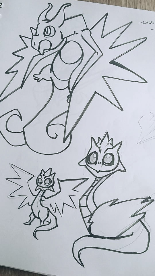 Spiky wing sketches