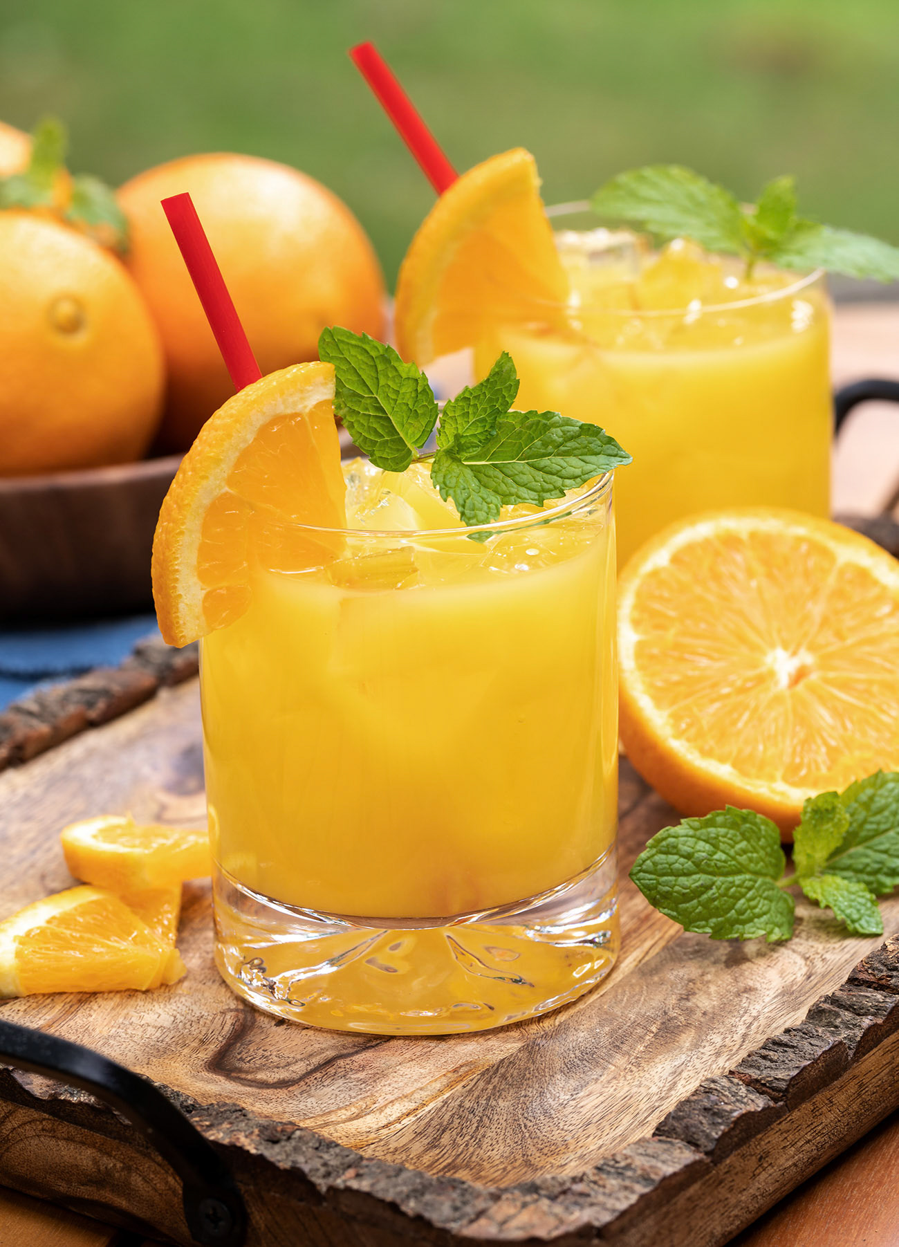 Orange juice with mint