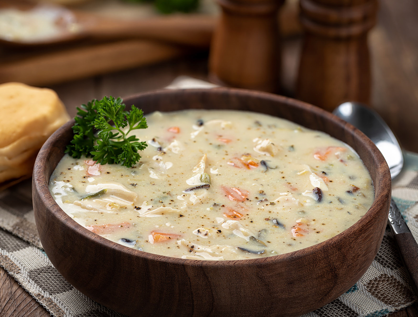Creamy chicken and rice soup