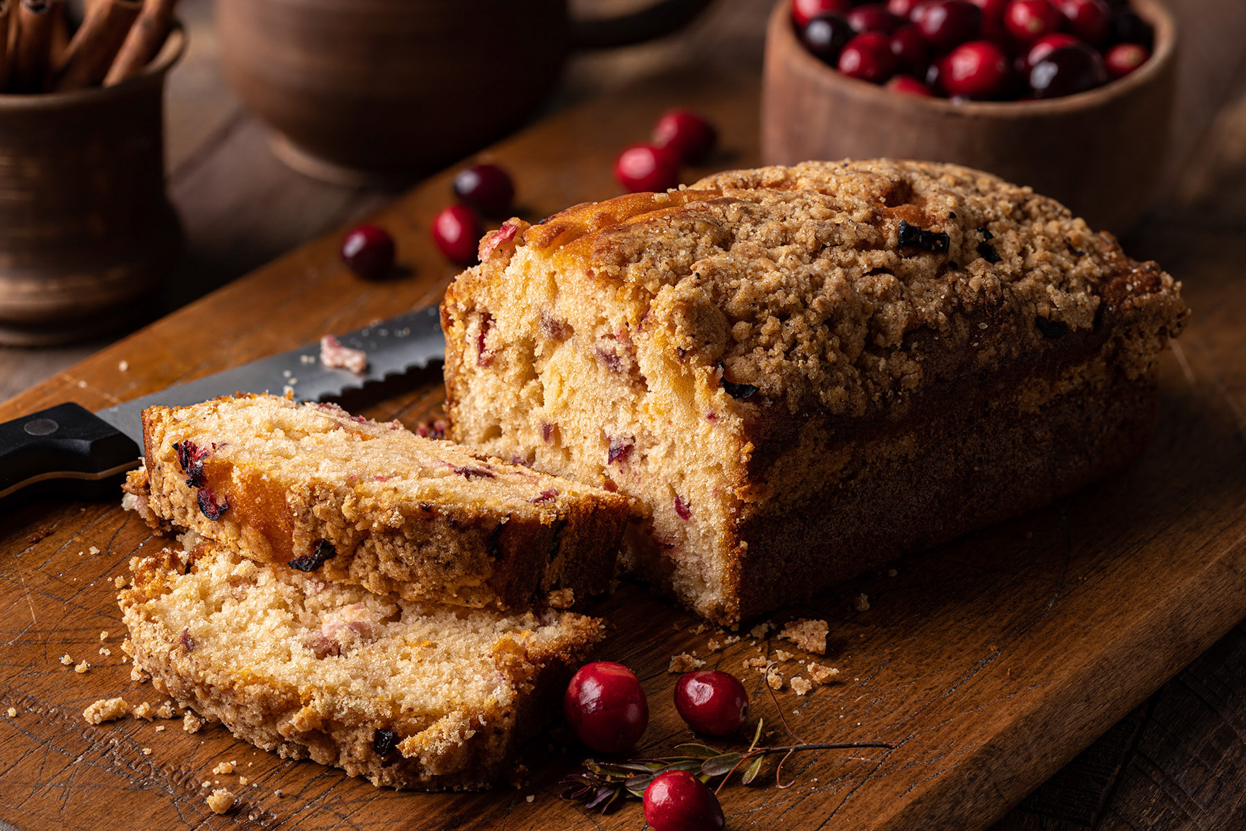 Loaf of cranberry nut bread