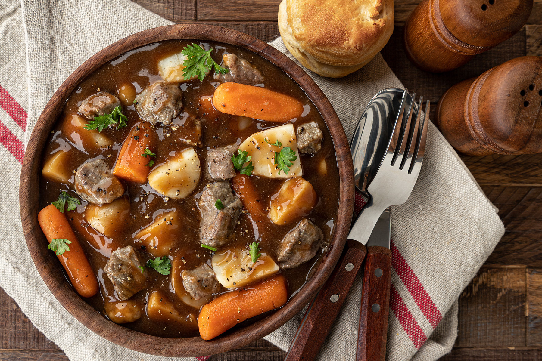Beef stew with carrots and potatoes