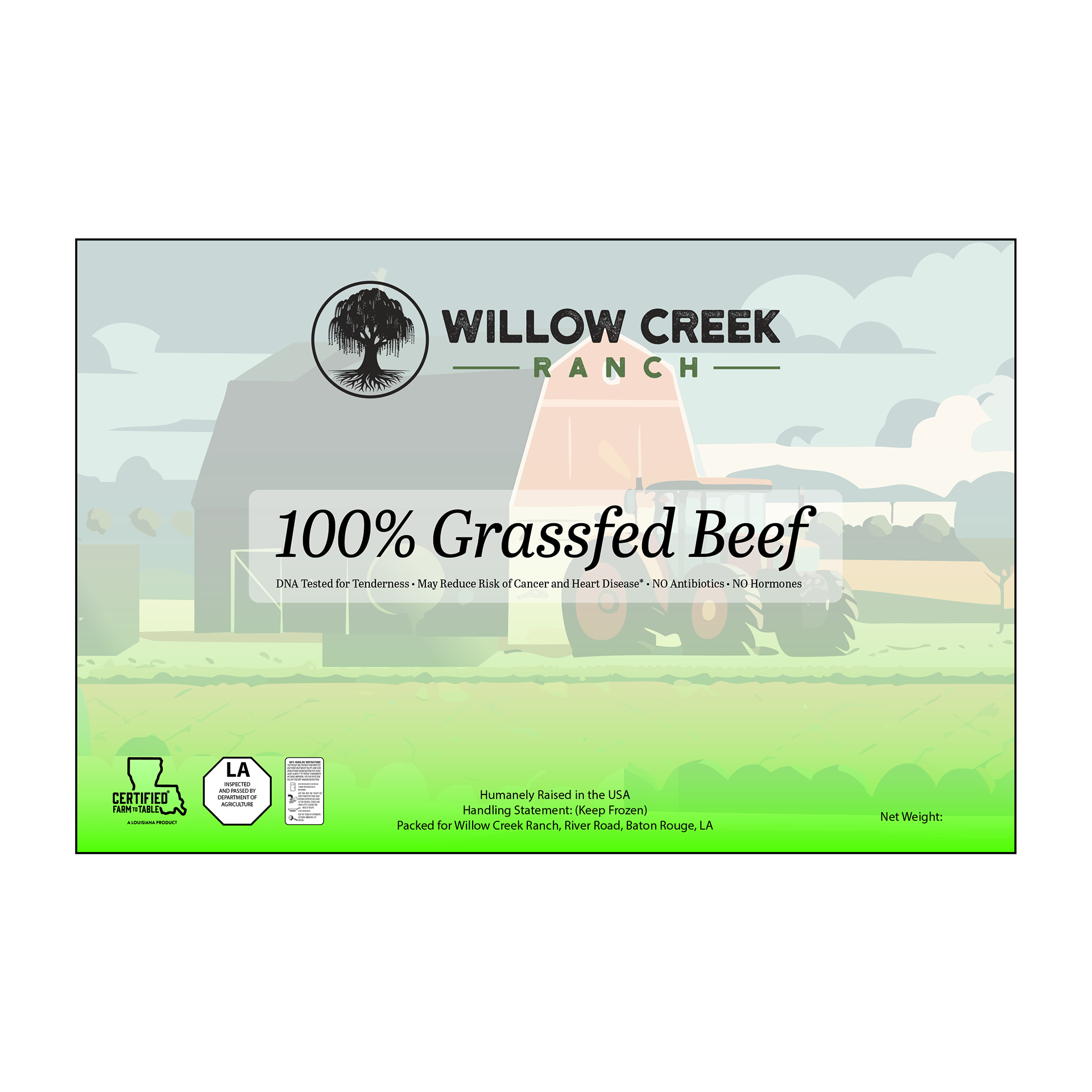 Willow Creek Beef Label