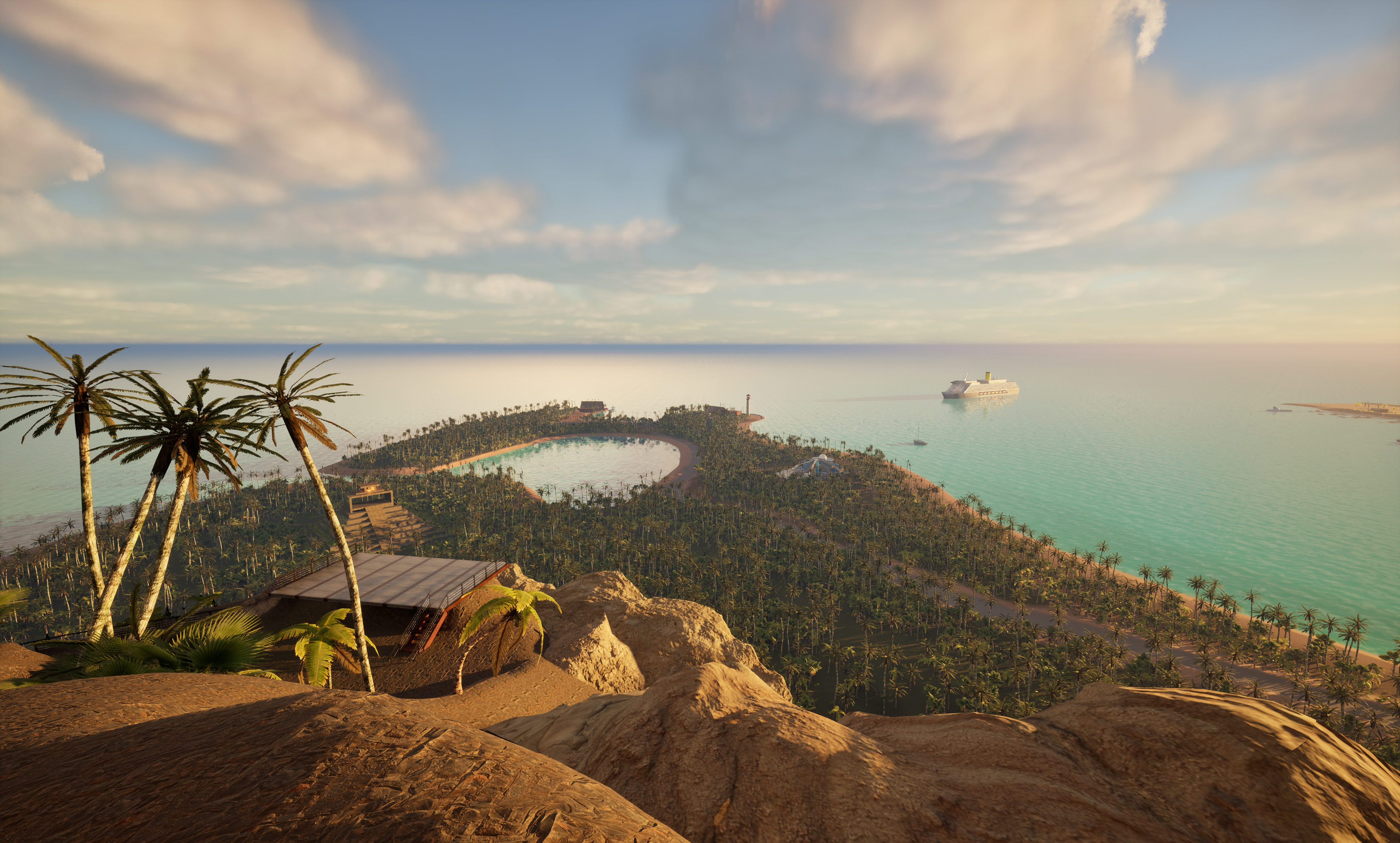 Overlooking the island from the volcano zip-lining post, #Concept #Concept_Art #Illustration