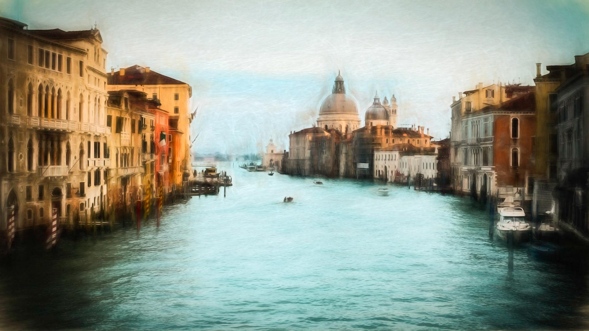 Grand canal from the Accademia bridge, Venice, Italy.