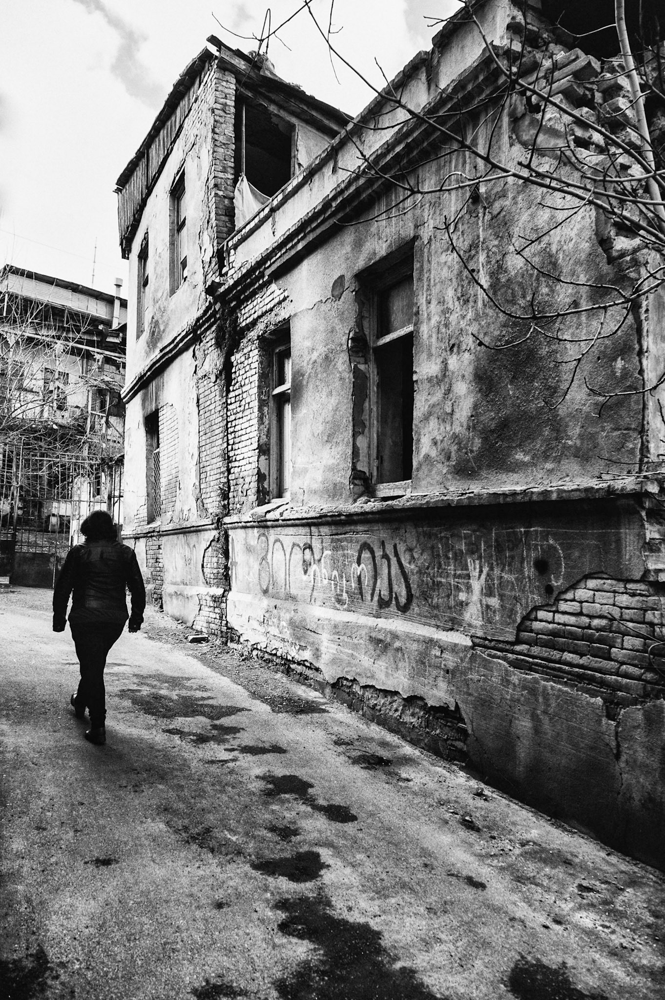 Lone Figure a study in B&W 