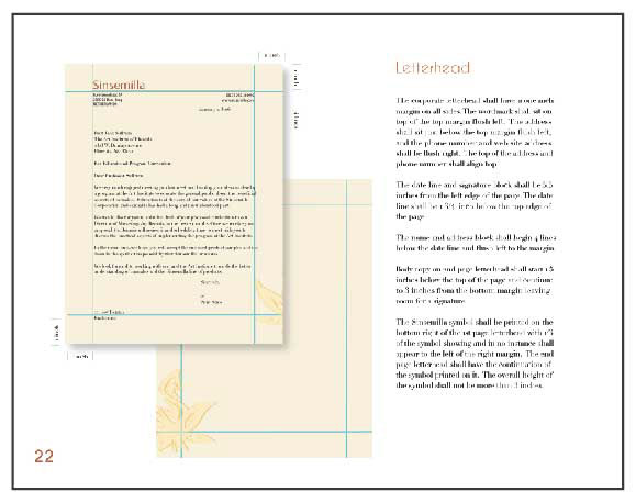 Stationaly page with clear space from branding manual