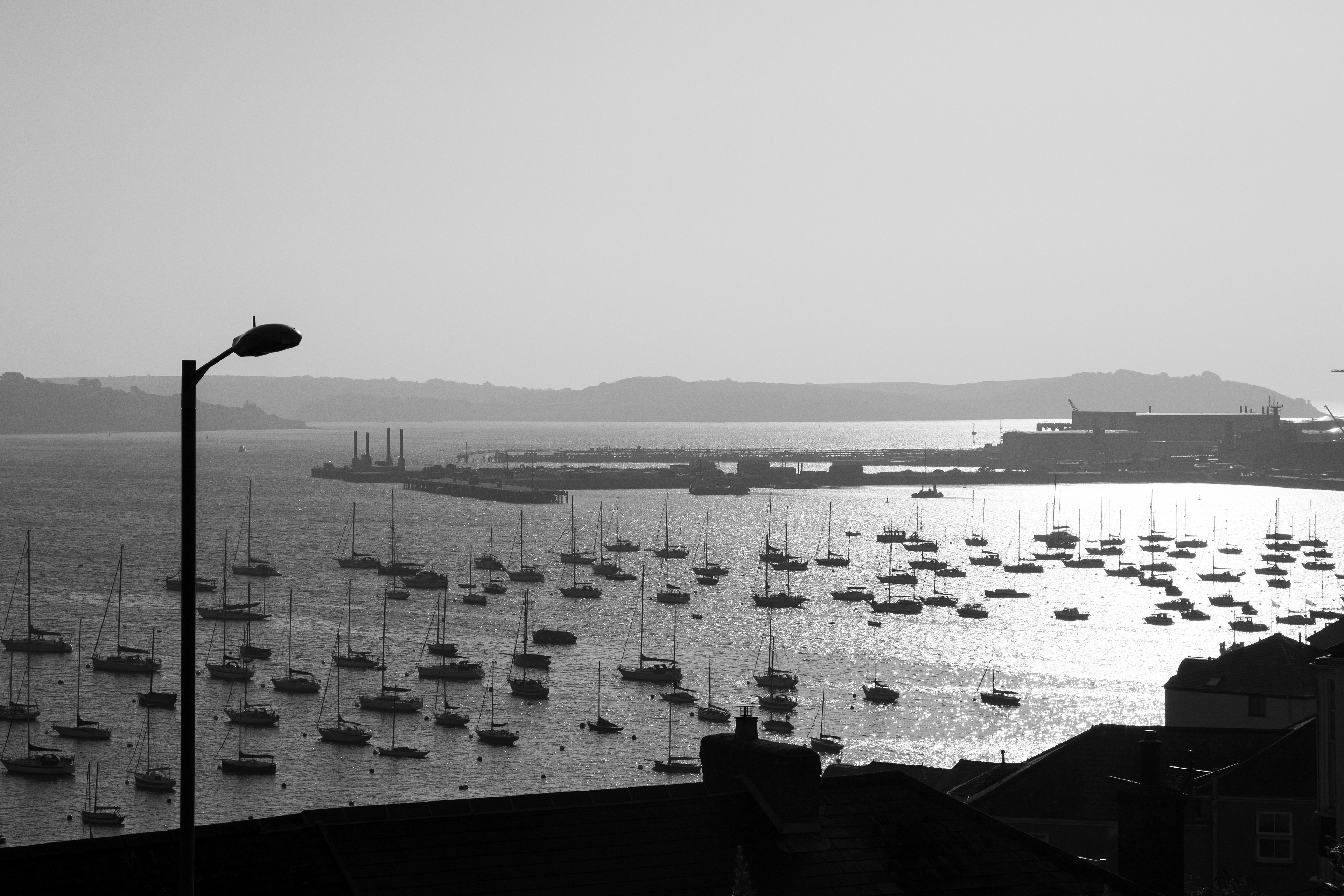 Looking over Falmouth, Cornwall, in morning light.
