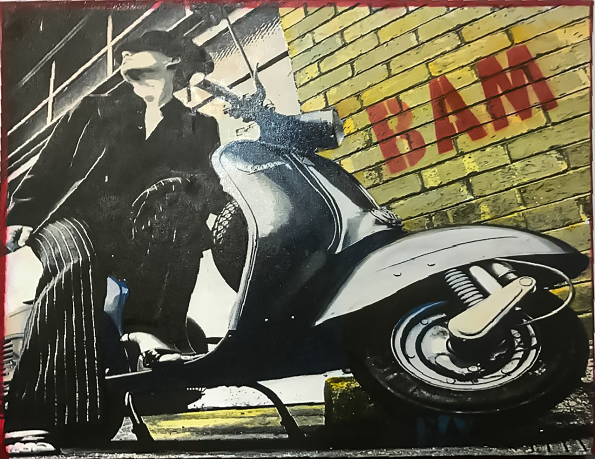 VESPA STYLING TESTER 500mm x 500mm on canvas sold