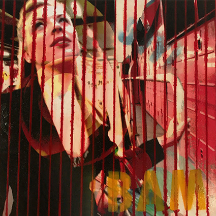PLATFORM TESTER 500mm x 500mm photo on canvas paint and varnish SOLD