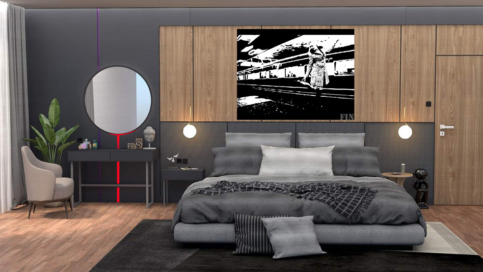 B&W ROSE 900MM X 1150MM Photo on canvas resin pour finish $1100 SOLD