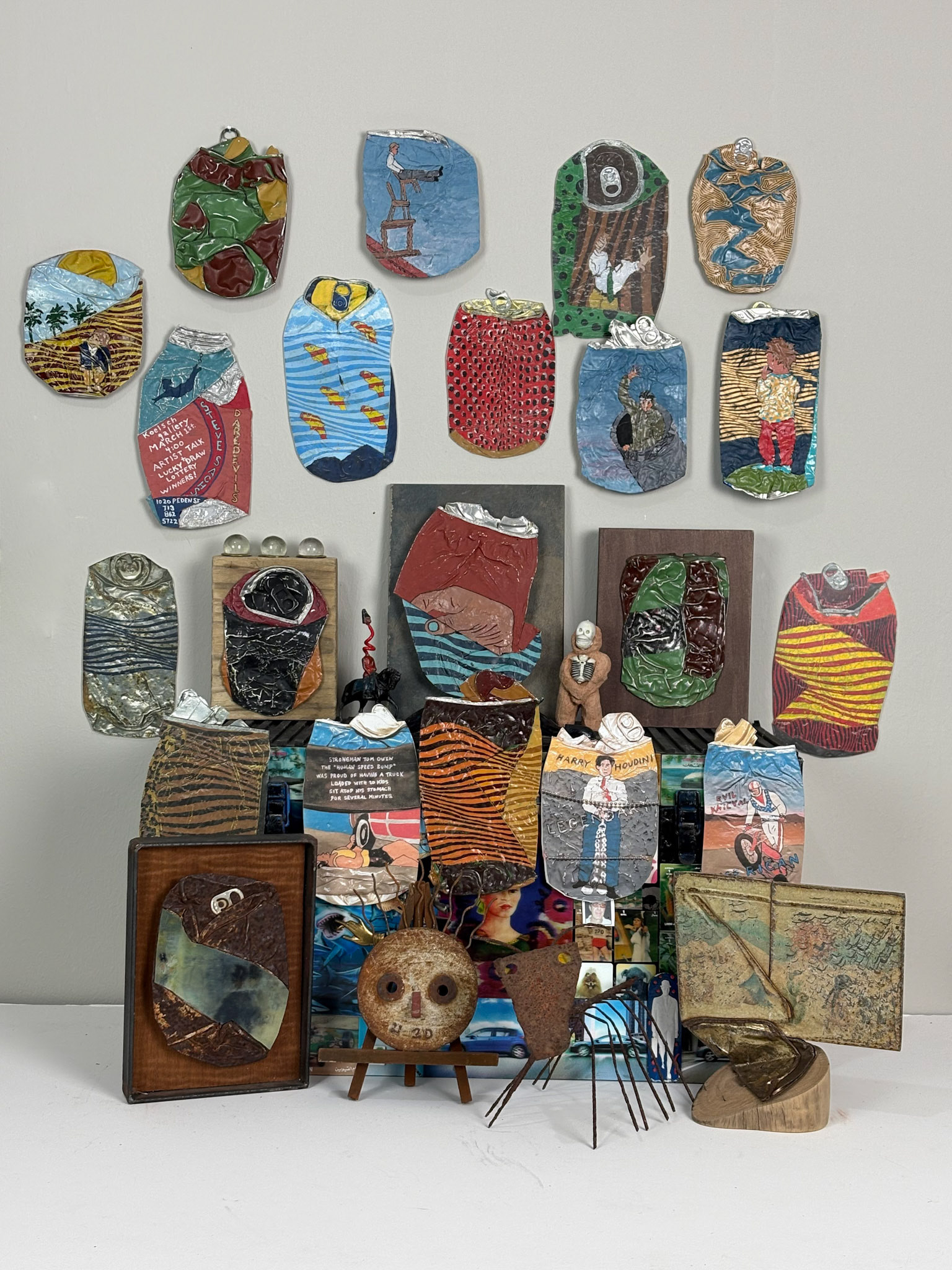 WOODEN TOOL BOX - PAINTED CANS