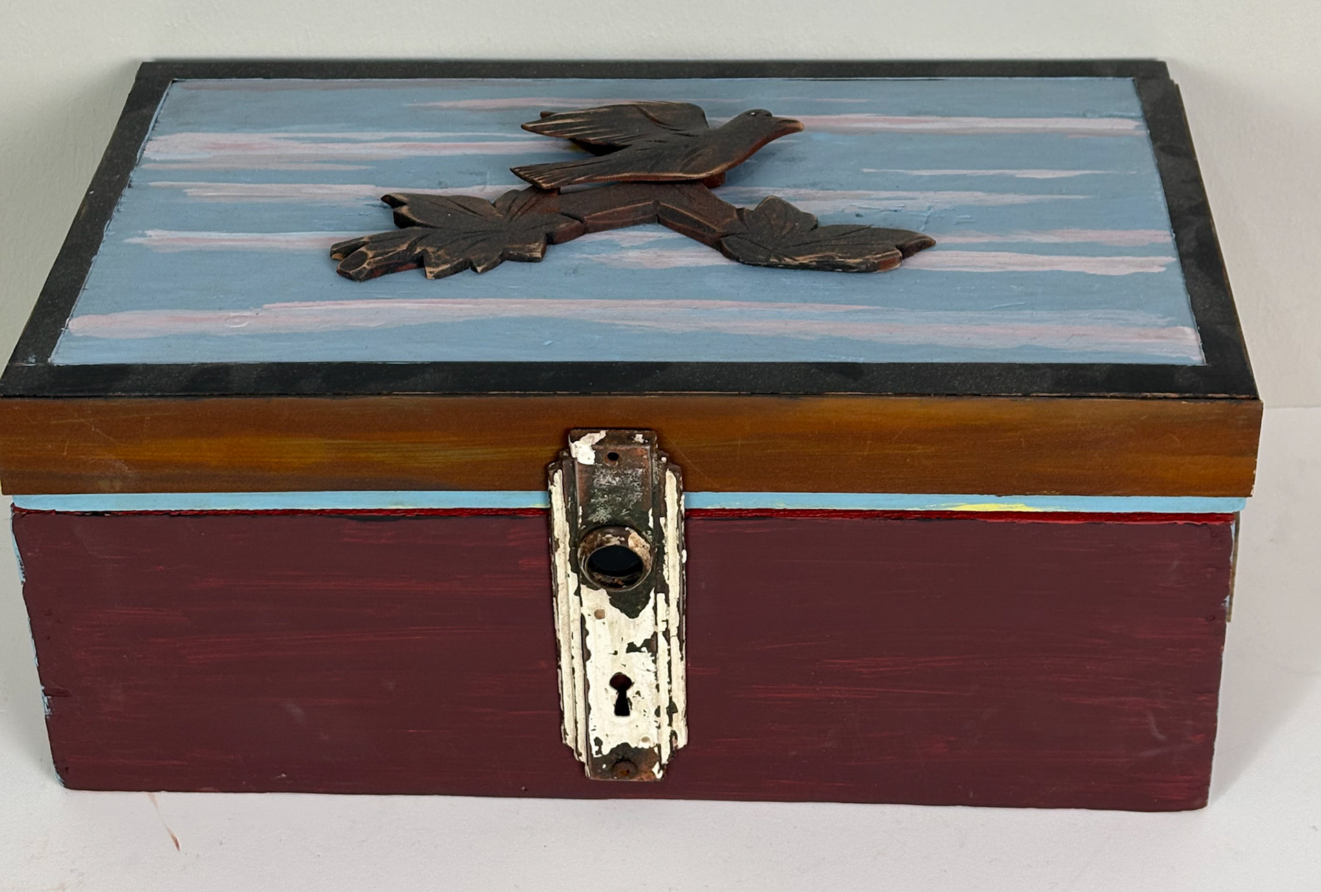 WOOD CARVED TOOL BOX