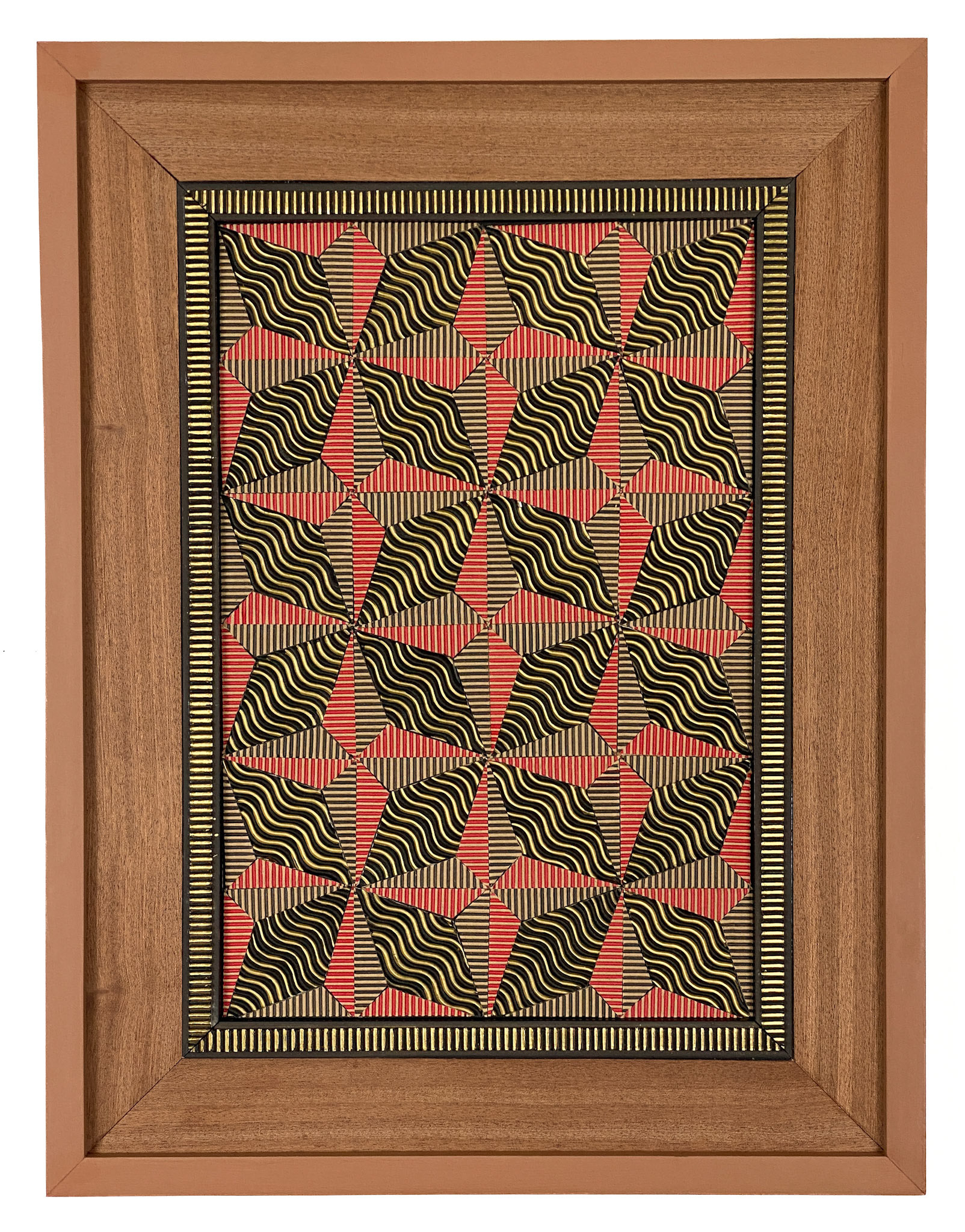 GEOMETRIC IN BLACK, RED AND GOLD