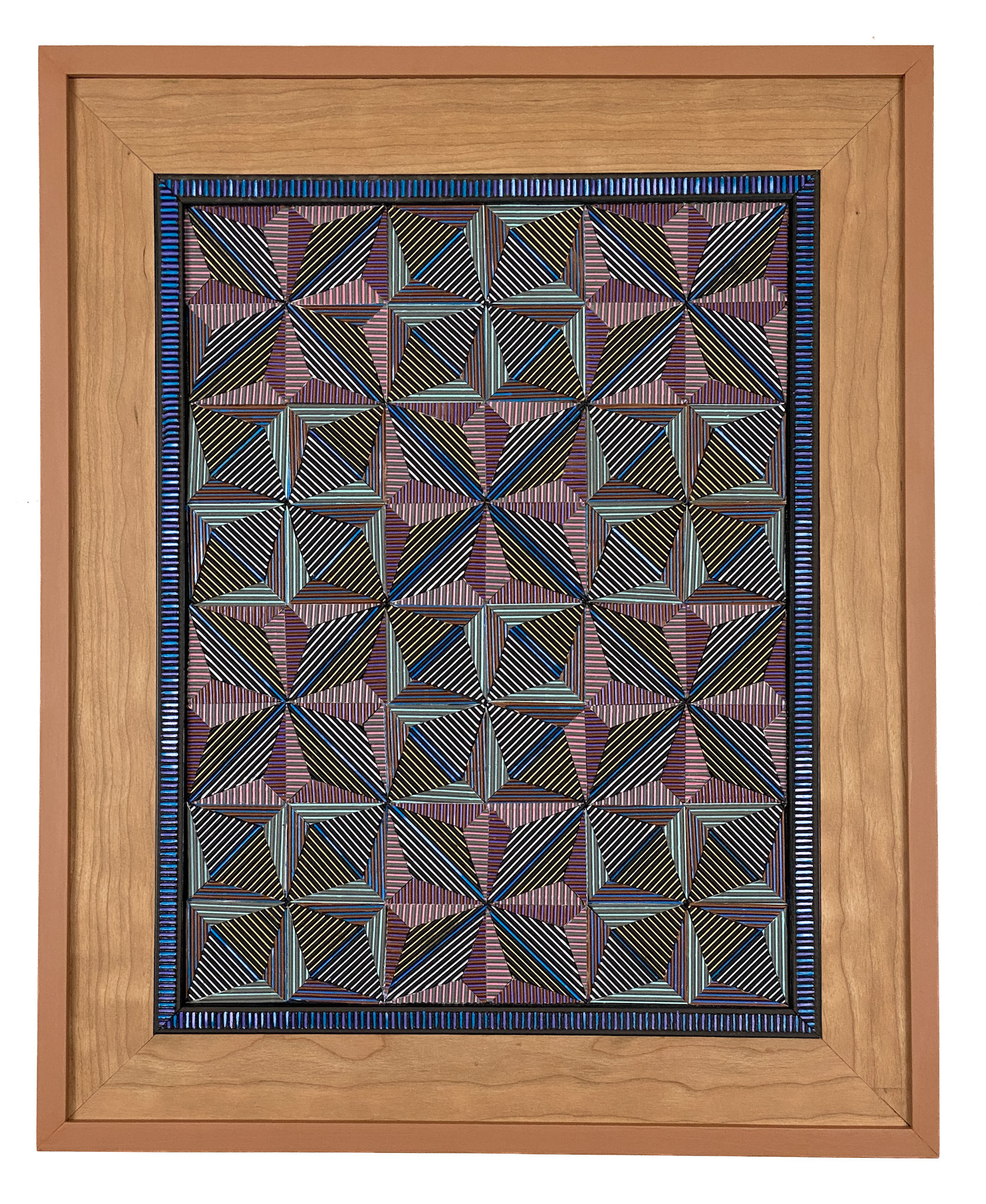 GEOMETRIC IN SILVER, GOLD, PURPLE AND BLUE