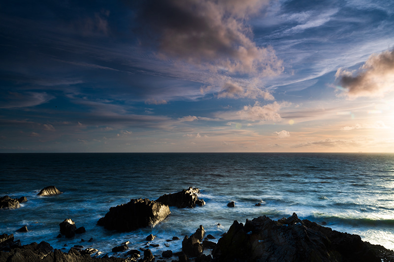 Coucher sur Hartland Quay