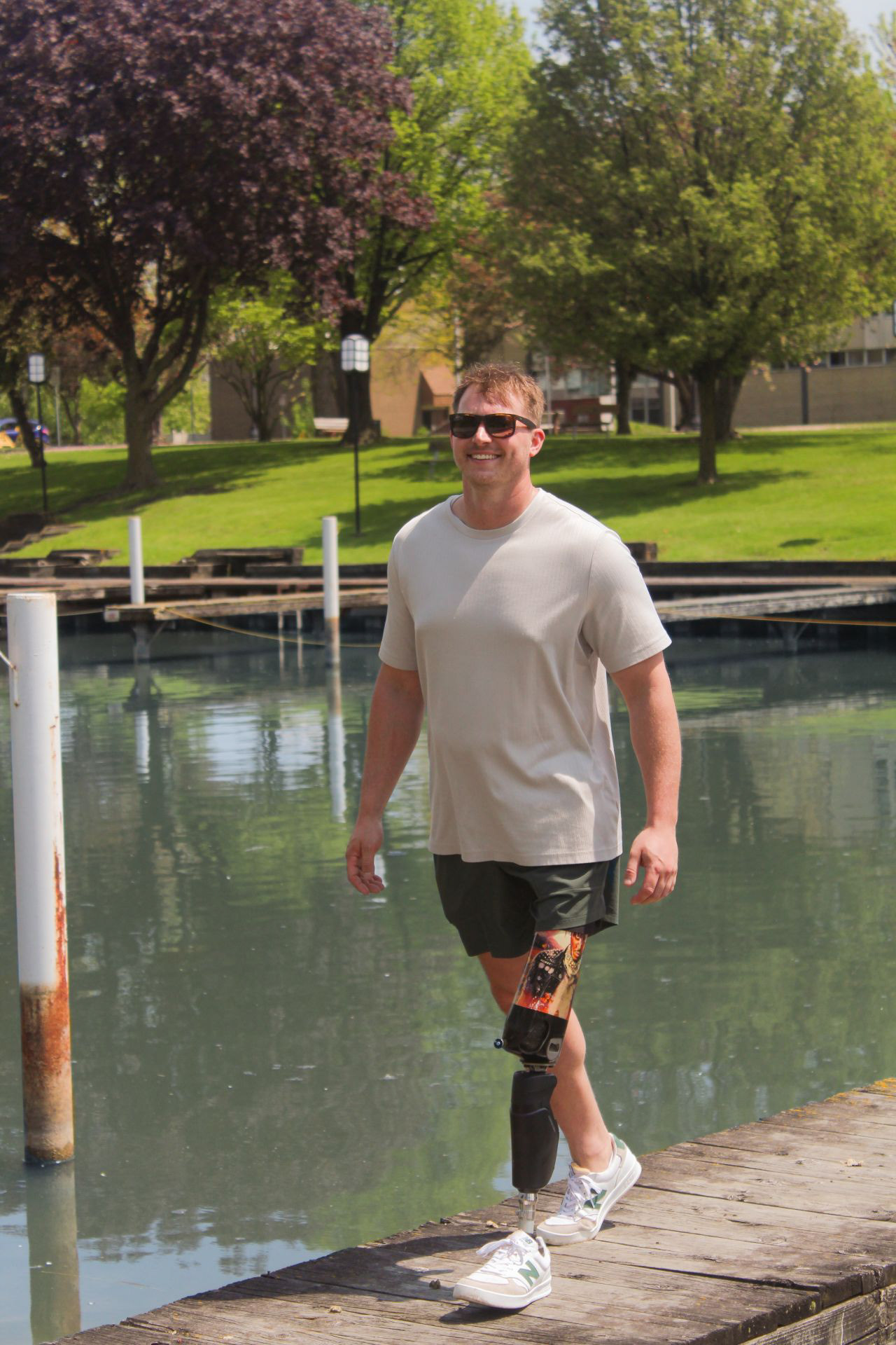 Patient photo of Jake wearing our Icon microprocessor knee