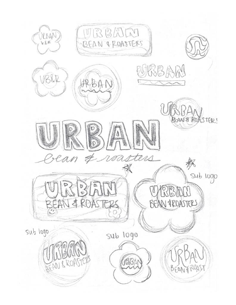 Logo sketches for Urban Bean & Roasters