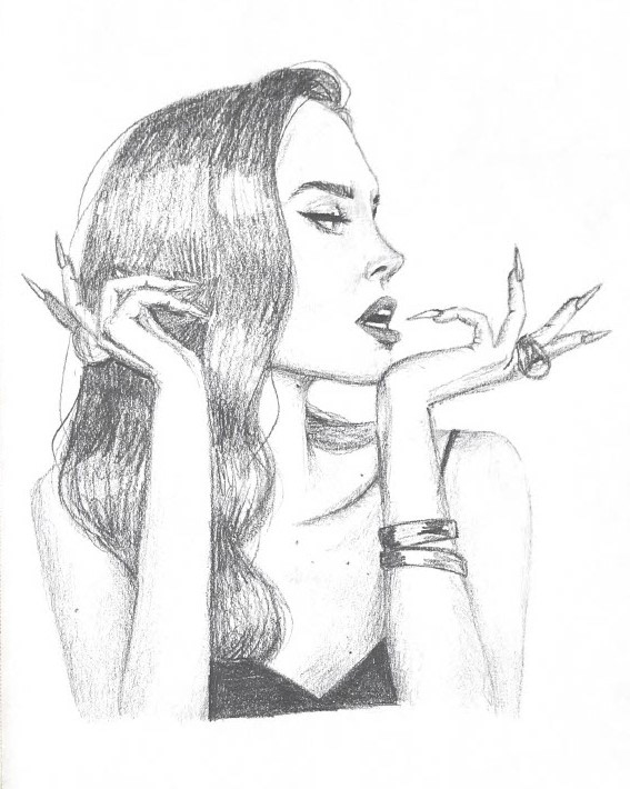 Pencil drawing of Angelina Jolie (2019)