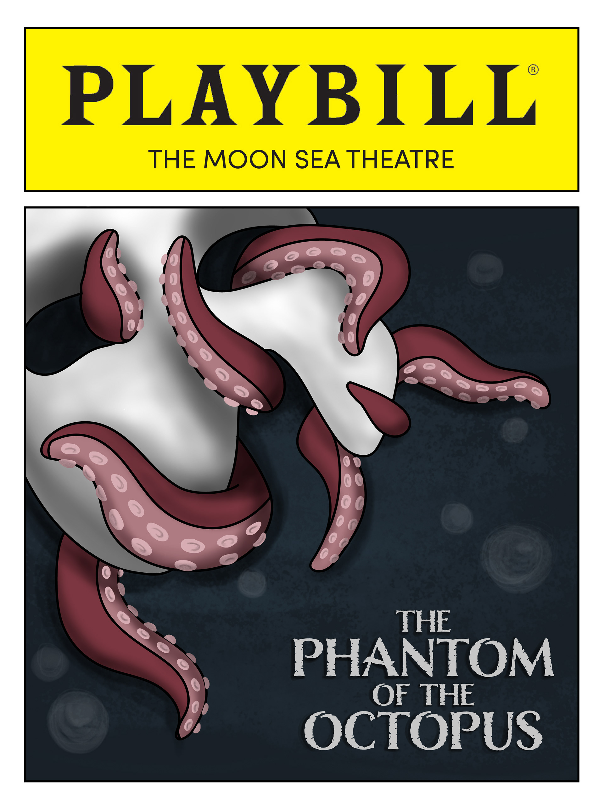 Playbill illustration for "The Phantom of the Octopus" (2021)