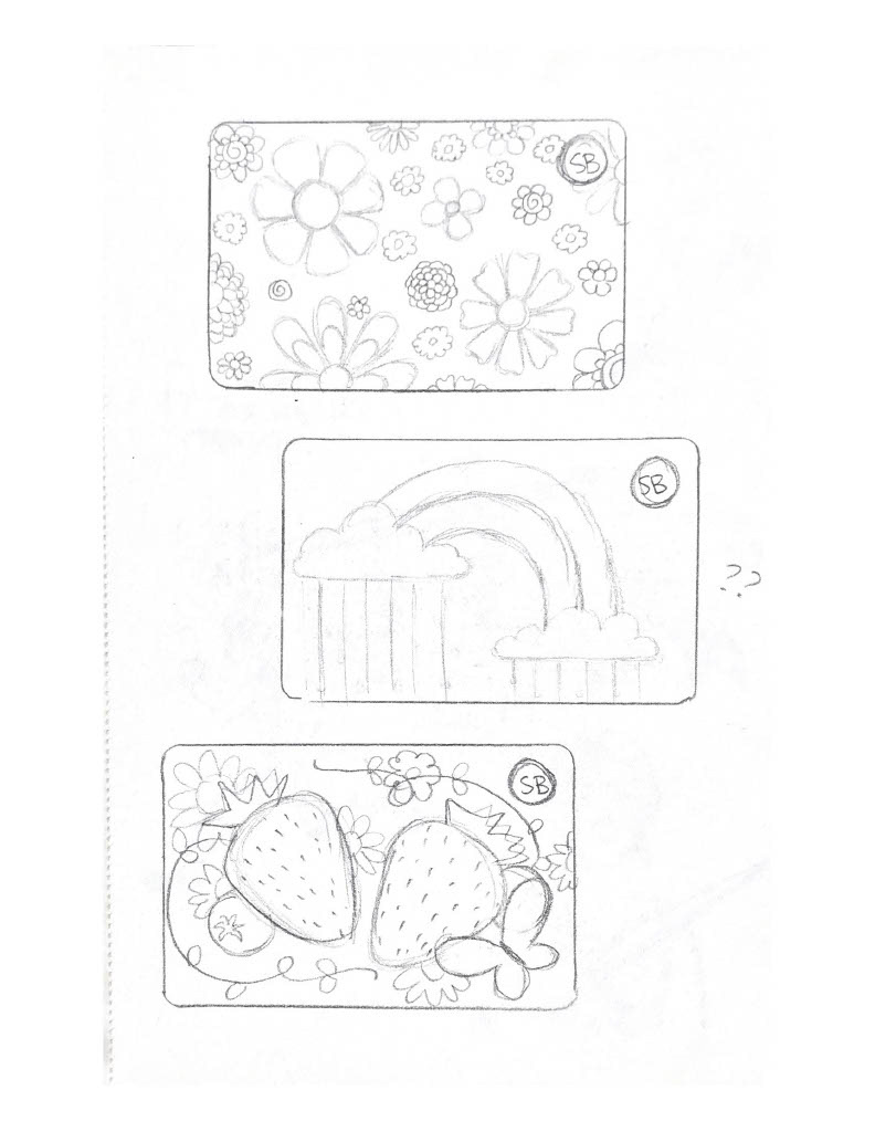 Sketches for Starbucks gift cards