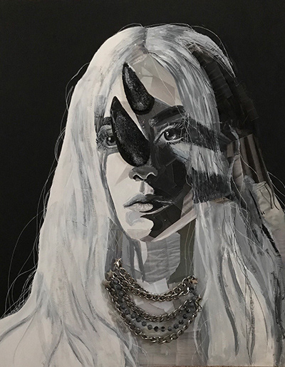 3D mixed media piece of Lady Gaga (2017)