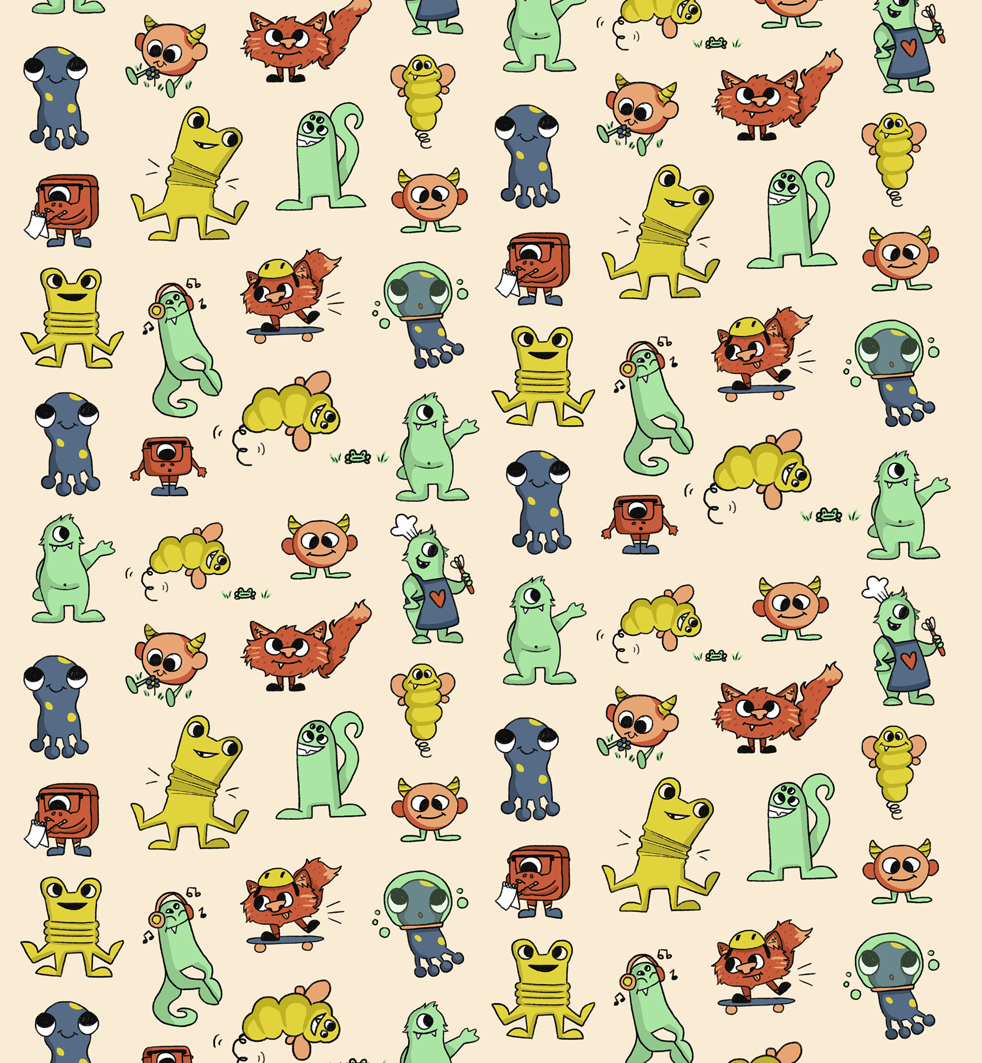 "Monster" bedsheet pattern