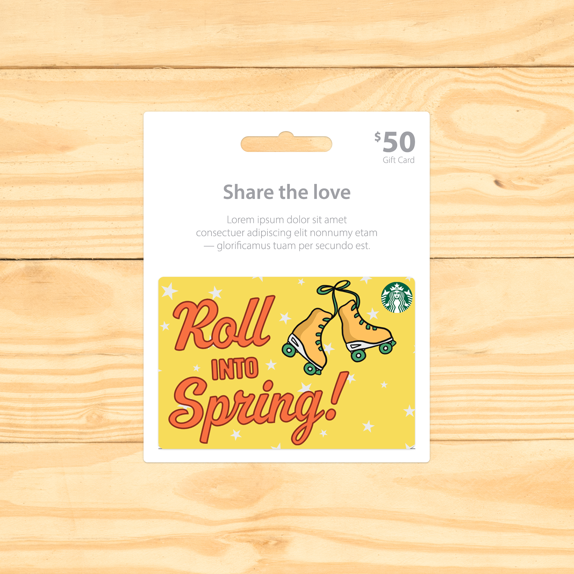 Mock-up of Starbucks gift card