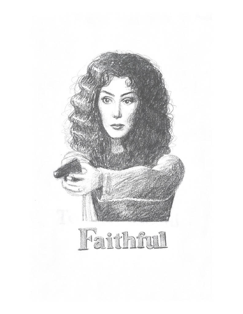 Pencil drawing of Cher from the movie Faithful (2019)