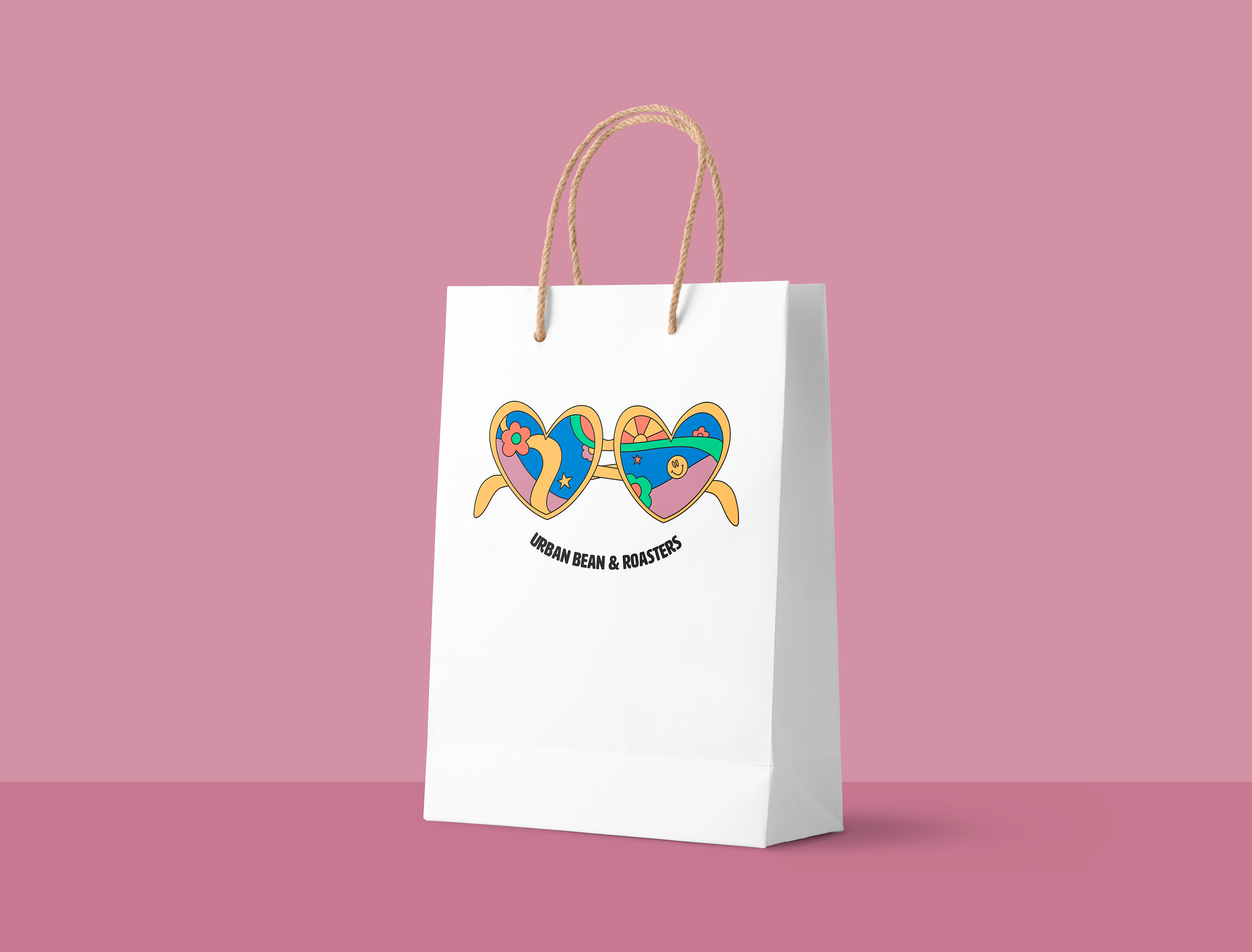 Urban Bean & Roasters merchandise bag mockup