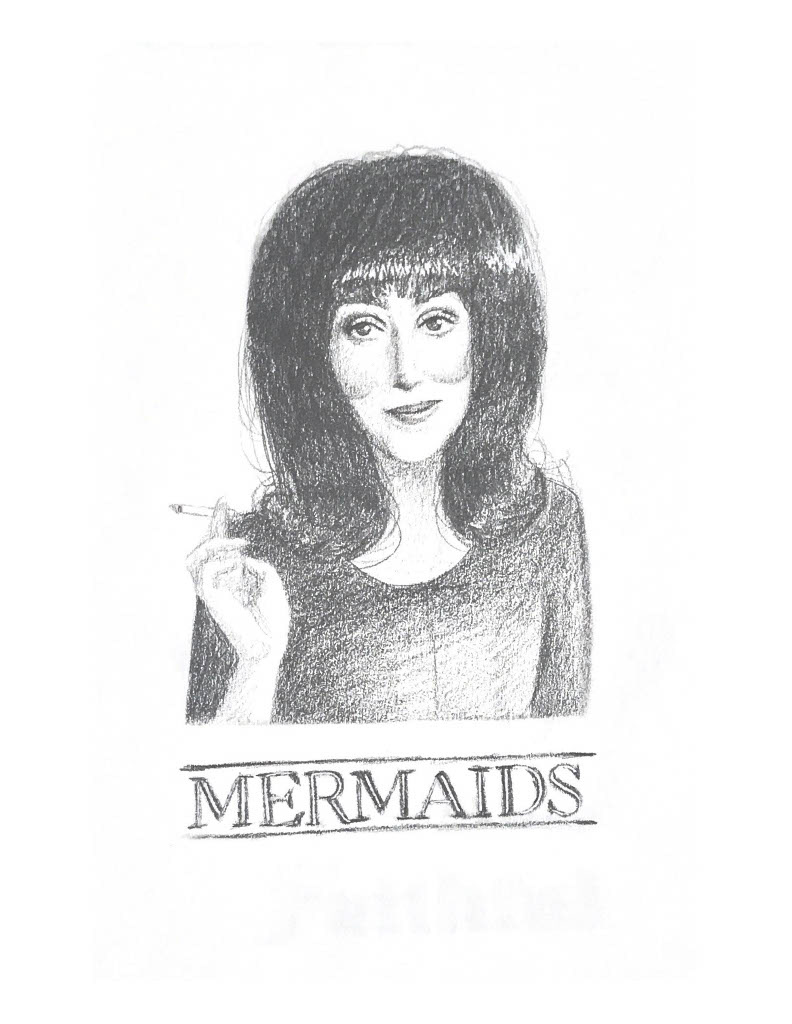 Pencil drawing of Cher from the movie Mermaids (2019)