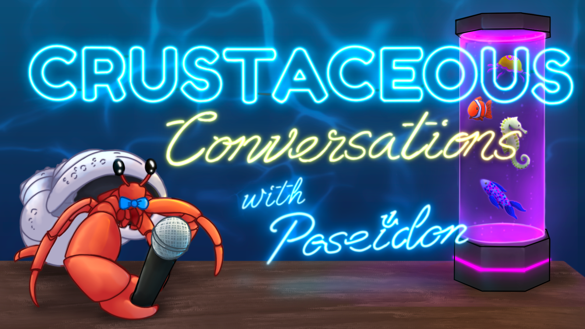 Banner for "Crustaceous Conversations with Poseidon" Sketch, 2024