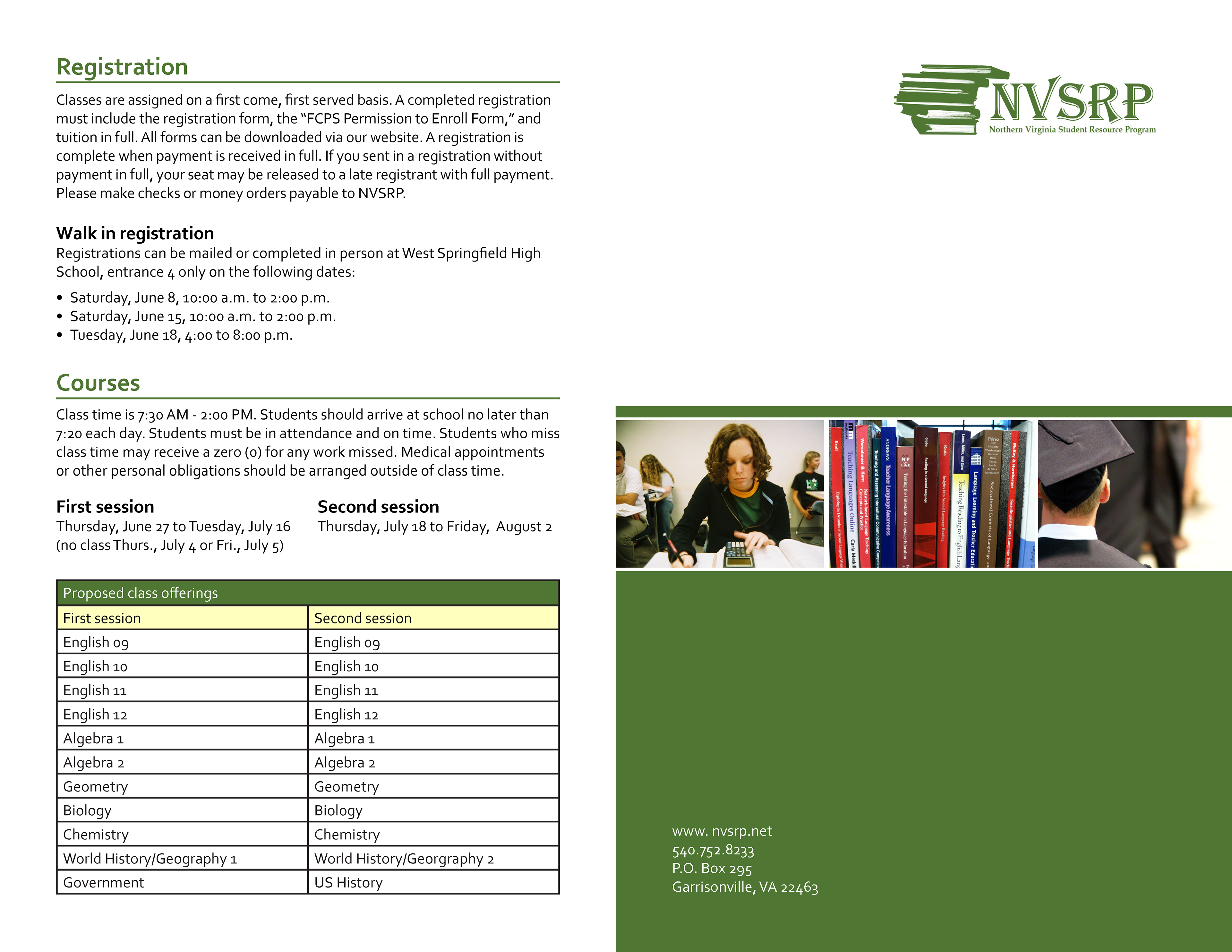 NVSRP brochure (outside)