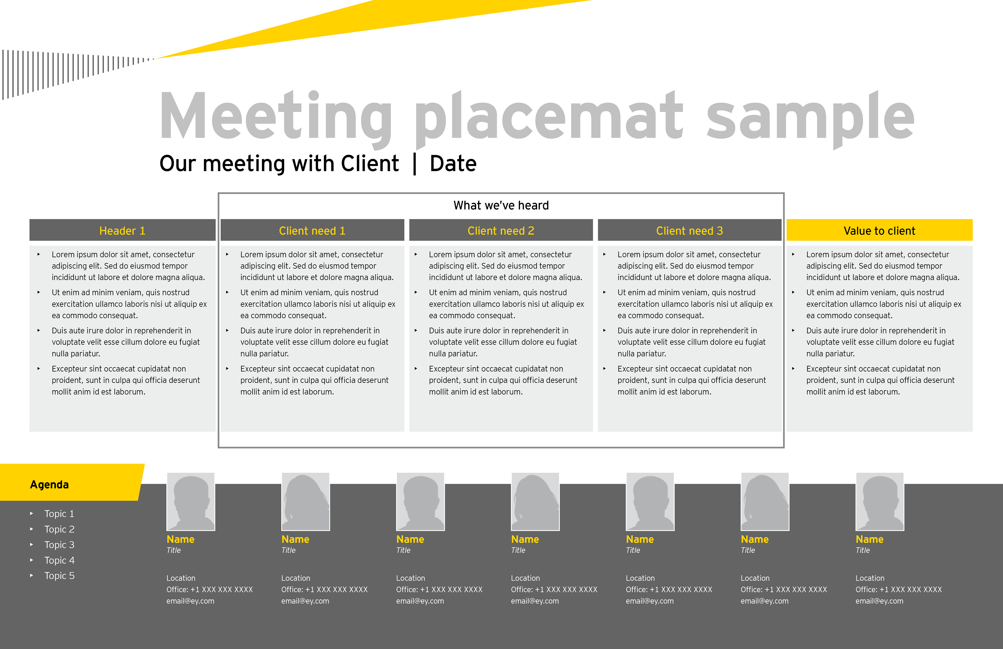Meeting placemat