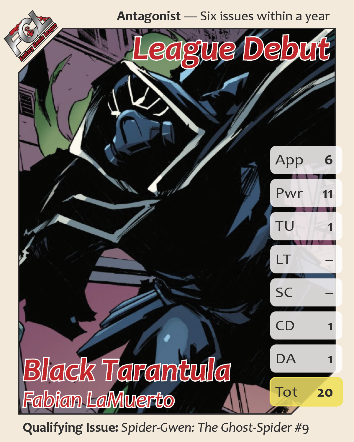 League debut card